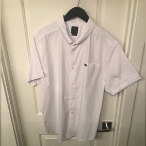 Mens RVCA white short sleeve button down in XL
